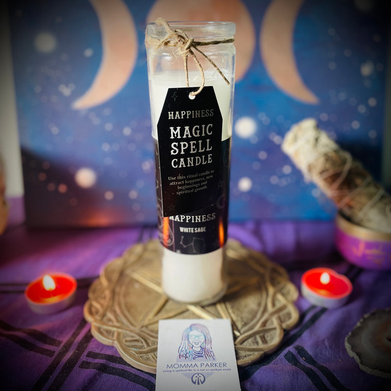 White Sage Happiness Spell Candle Tube