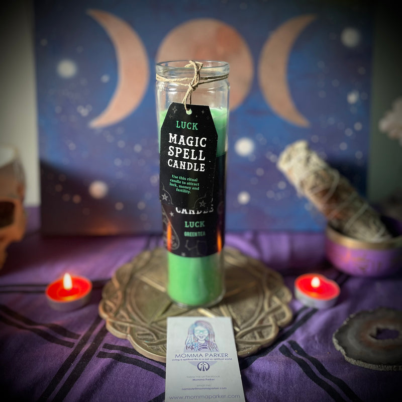 Green Tea Luck Spell Candle Tube