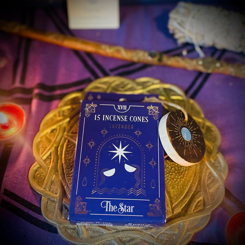Star Incense Cones and Wood Holder