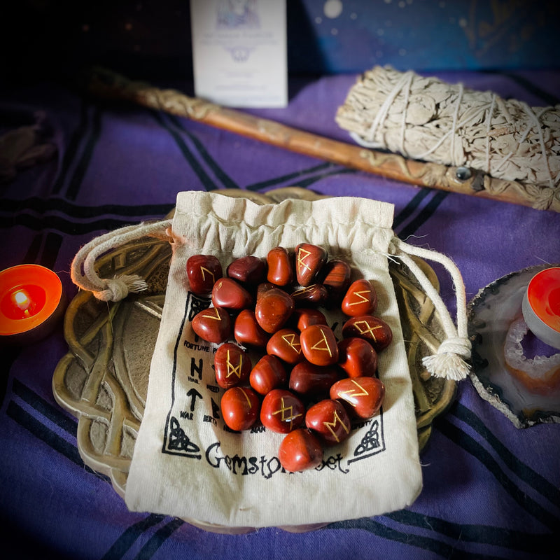 Red Jasper Runes With Pouch
