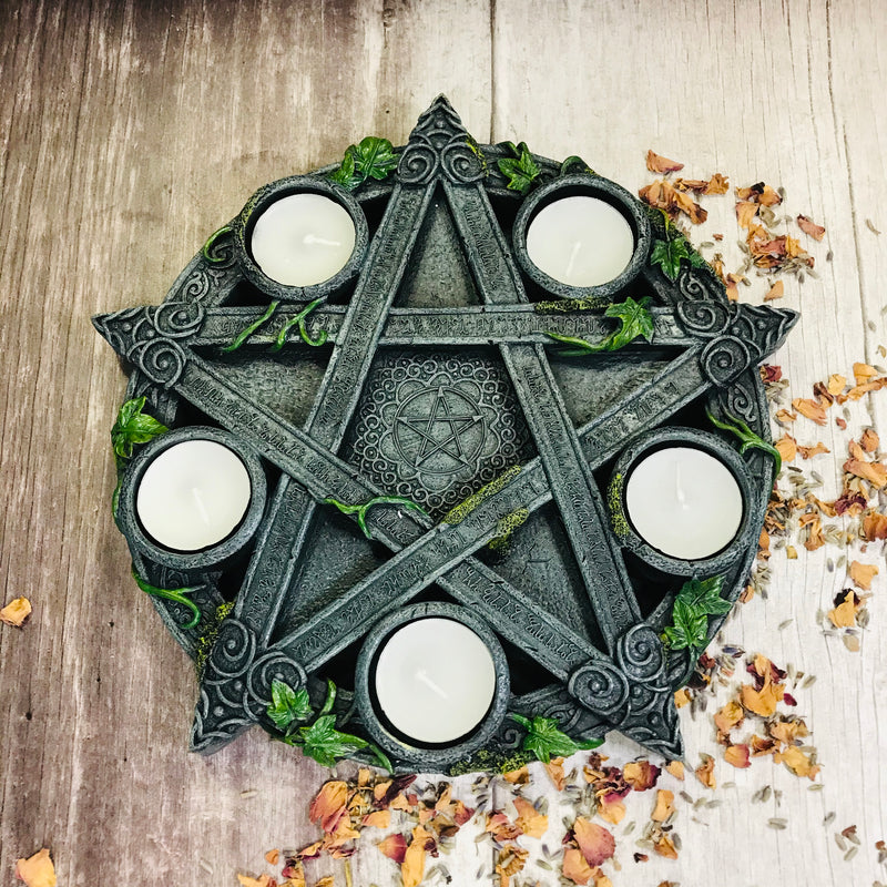 Pentagram Altar Plate With Tealight Holders