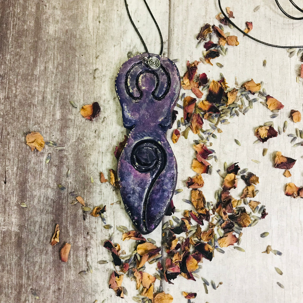 Purple Spirit Handmade Elemental Spiral Goddess Pendant