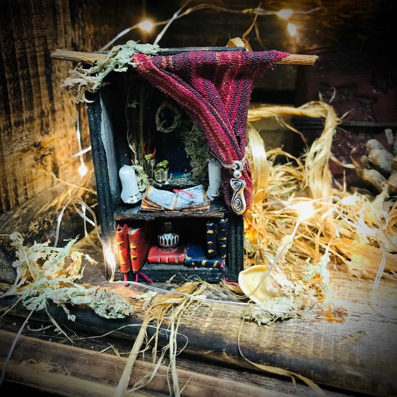 OOAK Handmade Witch Altar Miniature Diorama/Model