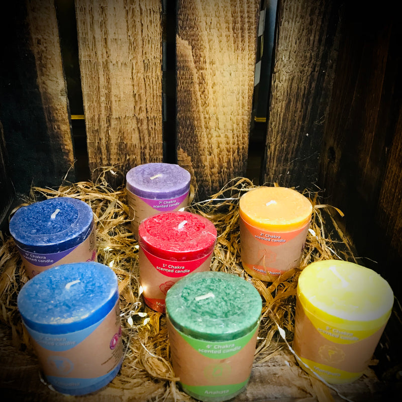Chakra Candle Set With Essential Oils