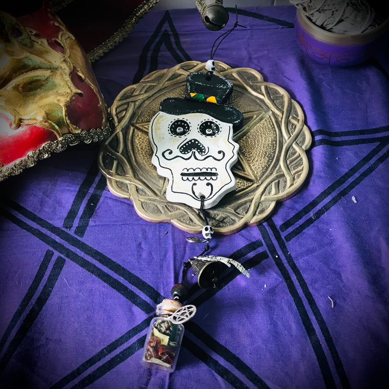 Mardi Gras New Orleans Skull Inspired Witch Protection Bells