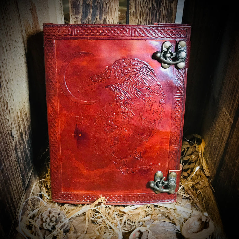 Brown Crow Leather Journal Book Of Shadows