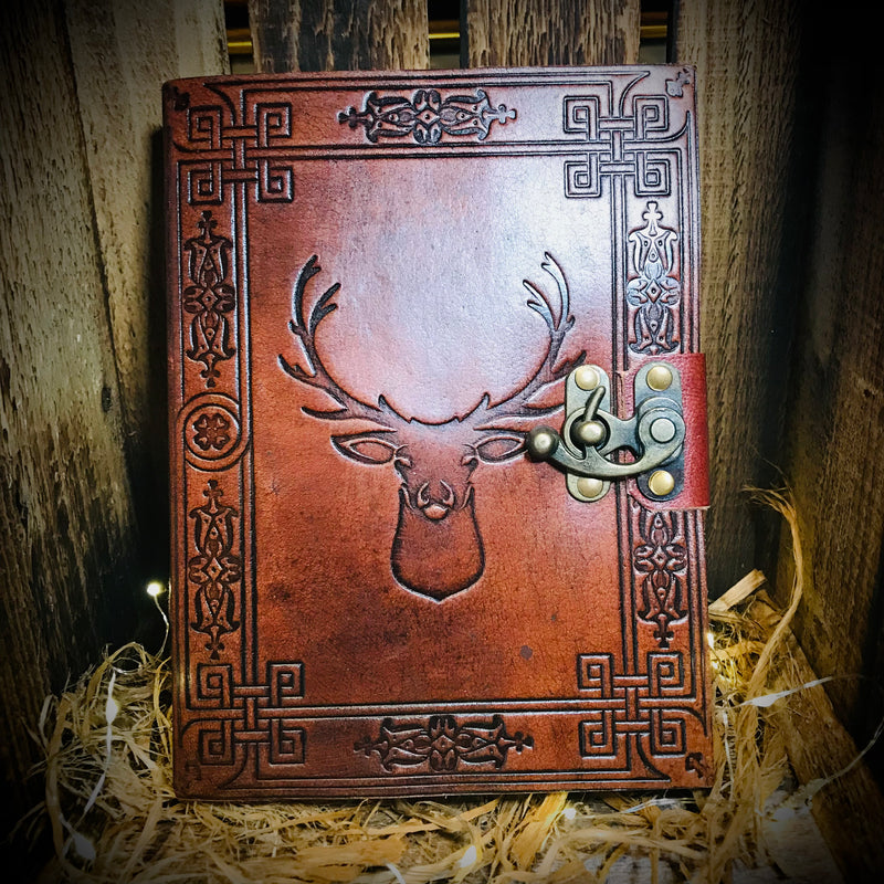 Leather Stag Design Journal Book Of Shadows