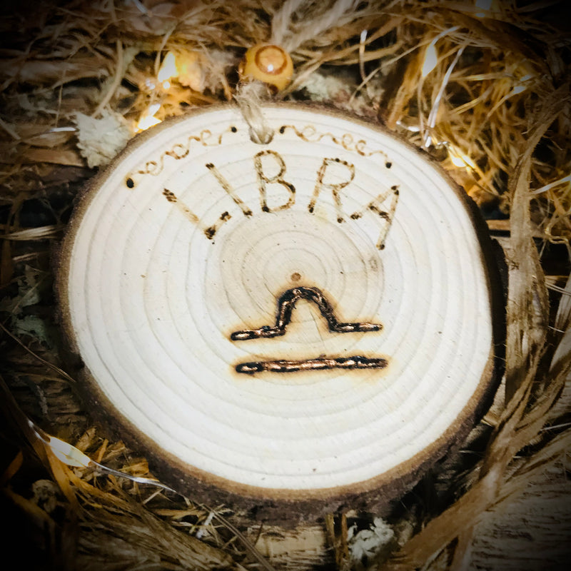 Libra Reiki Charged Wooden Plaque