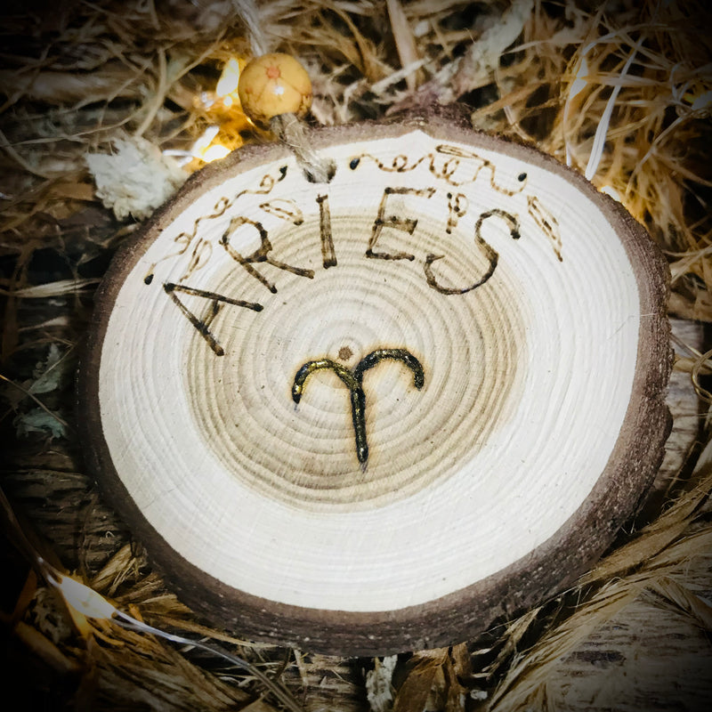 Aries Reiki Charged Wooden Plaque